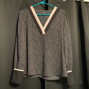 Express Polka Dot V-Neck Blouse
